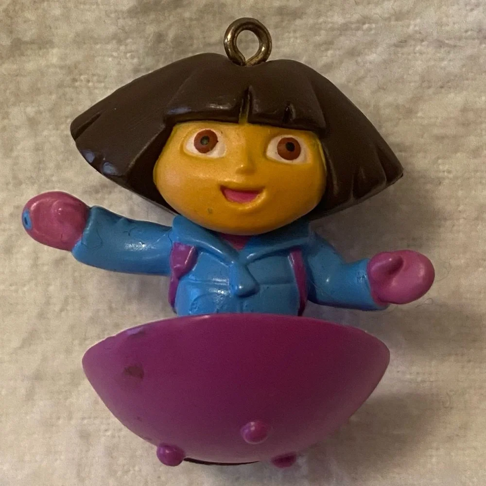 Go Diego and Dora holiday ornament characters with boots, swiped and Santa too!